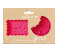 ScrapCooking - 2 Taglierine con Eiettori Biscotti - Piccolo Burro & Sabbiato - Taglierina per biscotti in 3D - Embosser Pasticceria per Torte Piccole, Compleanno - 2146