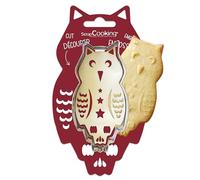 ScrapCooking 2103 - Kit taglierina e goffratore in legno, gufo, in acciaio inox, per biscotti in rilievo, stampo accessorio per pasticceria sabbiata, stregoneria