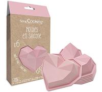 ScrapCooking - 6 stampi in silicone Cuore - Stampi singoli a forma di cuore diamantato - 2912