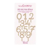 Scrapcooking Cake Topper Legno Numeri 0-9 - Decorazioni Torte Numeri Compleanno - 4990