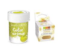 ScrapCooking Colorante Verde Aroma Mela 10 g + Glitter Alimentare Oro