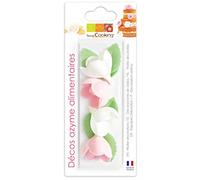 ScrapCooking - Confezione da 4 rose assortite e 6 foglie verdi