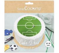 ScrapCooking - Disco di pasta per zucchero al piede Ø 18 cm - Decorazione torta commestibile - Stampa Campo di calcio - Decorazione di compleanno - Verde - 7335