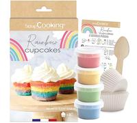 ScrapCooking - Kit Cupcakes Rainbow - con Lievito Colorante, 40 Calce, Cucchiaio Dosatore e Ricette - Arcobaleno - 3787