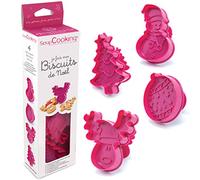 ScrapCooking Kit per biscotti di Natale - 4 forme diverse - Pupazzo di neve, albero, renna, palla di Natale - Espulsione facile - Ricetta inclusa