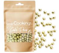 ScrapCooking - Perles Dorées 60 g - Décorations Alimentaires Pâtisserie - Décors Sucrés Comestibles - Boules Sprinkles - Pour Desserts, Gâteaux, Bûches - Noël