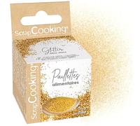 ScrapCooking - Perles Dorées 60 g - Décorations Alimentaires Pâtisserie - Décors Sucrés Comestibles - Boules Sprinkles - Pour Desserts, Gâteaux, Bûches - Noël