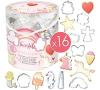 ScrapCooking - Secchio da 16 stampi Fairytale - Taglierina per biscotti in metallo - Stampi piccoli dolci - unicorno, stella, sirena, idea regalo pasticceria ragazza principessa compleanno - 2027