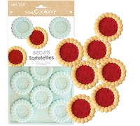 ScrapCooking - Stampo in Silicone 11 Crostatine - Stampo per Biscotti - Adatto a Forno e Congelatore - Pasticceria Dolce per Bambini - Utensile Flessibile - Ricetta Crostatine alla Fragola - 3183