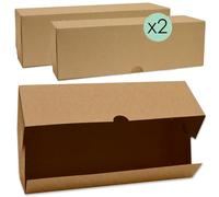 Scrapp Cook 5500 - Set di 2 scatole per caramelle e dolci, in cartone Kraft alimentare riciclabile, 35 x 11 x 11 cm, per trasportare torte, pasticceria, dessert Natale