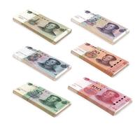 Scratch Cash Mini Bundle Yuan Soldi per Giocare (aumentate al 125%) 150 Banconote, 6 mazzette da 25 x 1, 5, 10, 20, 50 e 100 Yuan