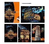 Scratch Off Art Set, A3 Colorful Scratchboard Painting, Craft Kit for Creativity, Fun Drawing Activity, for Kids Boys Girls, Teens, Adults, Friends, Birthday Indoor