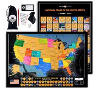 scratch off stati uniti mappa - US National Parks & 50 Cool attrazioni - include Full set accessori & eBook - Deluxe grattare usa mappa per viaggiatori - Fun Wall Art poster mappa da viaggio regalo