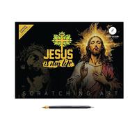 Scratch Paper Art - Religious Jesus Sketchboard Craft Set, Activity for Kids Adults Adolence, Fun Drawing Project | Kit di approvvigionamento interattivo con regalo compleanno Idea amici