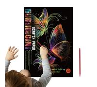 Scratch Paper Noctilucent, Scratchable Painting Kit, Creative Art Supplies, Fun Card, Kids Craft Activity, Relaxing Drawing Toy, 4x Scratch Sheets, Art Craft Set for Boys Girls