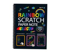 Scratch Paper Note, Rainbow Art Set, 6.3x9.05 Inches Magic Mini Scratch-Off Sheets, Fun Drawing Exterior, Includes Styles Tools for Kids' Crafts, Art Projects, Creative Play