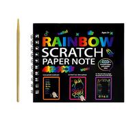 Scratch Paper Notebook, Rainbow Coloring Craft Paper, Scratch Arts Drawing Notebooks for Kids, Creative Activity and Fun, Classroom Home Travel Airplane Kindergarten Playroom Party Birthday
