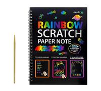 Scratch Paper Notebook, Rainbow Coloring Craft Paper, Scratch Arts Drawing Notebooks for Kids, Creative Activity and Fun, Classroom Home Travel Airplane Kindergarten Playroom Party Birthday