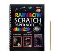 Scratch Paper Notebook, Rainbow Coloring Craft Paper, Scratch Arts Drawing Notebooks for Kids, Creative Activity and Fun, Classroom Home Travel Airplane Kindergarten Playroom Party Birthday