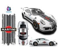 Scratched Martini Racing Stripes Red Logo Porsche Carrera Boxster Adesivi Set