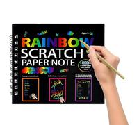 scratchOff Art Rainbow Coloring Craft Book scratchCraft Paper Note Books for Use | Colorful Rainbow Layer Design System, Easy scratchDrawing Structure Feature, Creative Learning and Art Function