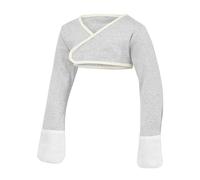 ScratchSleeves Guanti antigraffio con maniche per bambini con prurito | Cross-over |, grigio., 3-6 Monate (armspannweite 60-65cm)