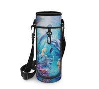 SCRAWLGOD Borsa portabottiglie per bambini, isolata, con cinghia regolabile, Dolphin Sea Turtle, L