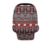 SCRAWLGOD Copertura infermieristica Allattamento al seno Tribale Aztechi Indiani Nativi Americani Stampa Multiuso Elastico Seggiolino Della Copertura Morbida Traspirante Del Passeggino
