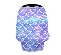 SCRAWLGOD Copertura infermieristica con stampa a scala sirena allattamento al seno, Coprisedili per auto multiuso per bambini, Copertura morbida per passeggino traspirante per bambini, Baldacchino