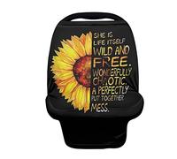 SCRAWLGOD Coprisedile per auto girasole per seggiolino auto baldacchino per ragazze regalo elastico copertura infermieristica allattamento al seno protegge la copertura multiuso per bambini