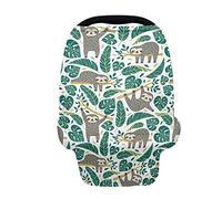 SCRAWLGOD Divertente bradipo stampa multiuso copertura infermieristica sciarpa per l'allattamento al seno elastico per bambini copertura per passeggino copertura per seggiolino auto per neonati e