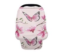 SCRAWLGOD Farfalla Stampa Seggiolino Auto Baldacchino per Ragazze Doccia Regalo Morbido Multi-Uso Copertura Infermieristica per L'allattamento Al Seno Copertura Del Passeggino Del Bambino