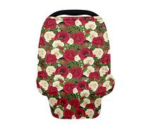 SCRAWLGOD Rosa floreale multiuso copertura infermieristica per l'allattamento al seno sciarpa seggiolino auto copre passeggino copertura seggiolino auto baldacchino per ragazze doccia regalo
