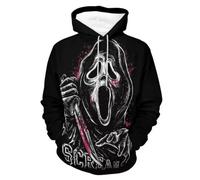 Scream 7 Ghost Face felpa con cappuccio horror film horror felpa unisex a maniche lunghe streetwear per fan, Nero-5, 4XL