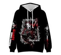 Scream 7 Ghost Face felpa con cappuccio horror film horror felpa unisex a maniche lunghe streetwear per fan, Nero-4, 4XL