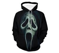 Scream 7 Ghost Face felpa con cappuccio horror film horror felpa unisex a maniche lunghe streetwear per fan, Nero-6, 4XL