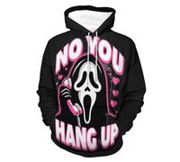 Scream 7 Ghost Face felpa con cappuccio horror film horror felpa unisex a maniche lunghe streetwear per fan, Nero-2, XXL