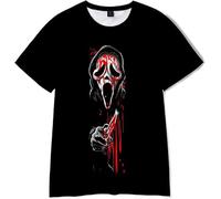 Scream 7 GhostfaceHoodie Halloween Horror Movie t-shirt estate unisex casual elegante design t-shirt cosplay top, Stile-2, L