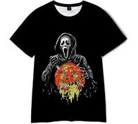 Scream 7 GhostfaceHoodie Halloween Horror Movie t-shirt estate unisex casual elegante design t-shirt cosplay top, Stile 3, 3XL