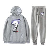 Scream 7 Movie Ghostface Horror felpa con cappuccio unisex spaventoso pullover felpa pantaloni set slasher Halloween tuta, grigio, XXS
