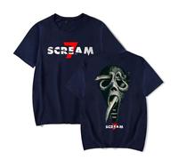 Scream 7 Movie T-Shirt - Ghostface Horror Film Graphic Tee Unisex Manica Corta Casual Streetwear Top per i fan, Marina Militare, 3XL