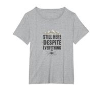 Scream Queen: Gli orrori persistono, ma Lo Faccio Anche io Maglietta, Donna Plus-Size, Grigio Melange, 2X