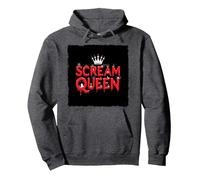 Scream Queen: spettrale regalità di Halloween per i Fan dell'orrore Felpa con Cappuccio, Unisex per Adulti, Grigio Scuro, XXL