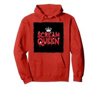 Scream Queen: spettrale regalità di Halloween per i Fan dell'orrore Felpa con Cappuccio, Unisex per Adulti, Rosso, XL
