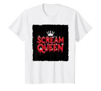 Scream Queen: spettrale regalità di Halloween per i Fan dell'orrore Maglietta, Bambini, Bianco, 3 Anni