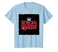 Scream Queen: spettrale regalità di Halloween per i Fan dell'orrore Maglietta, Bambini, Celeste, 6 Anni