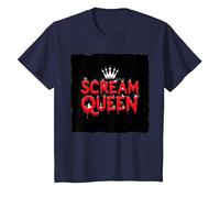 Scream Queen: spettrale regalità di Halloween per i Fan dell'orrore Maglietta, Bambini, Navy, 6 Anni