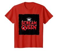 Scream Queen: spettrale regalità di Halloween per i Fan dell'orrore Maglietta, Bambini, Rosso, 3 Anni