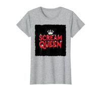 Scream Queen: spettrale regalità di Halloween per i Fan dell'orrore Maglietta, Donna, Grigio Melange, 3XL