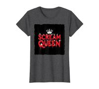 Scream Queen: spettrale regalità di Halloween per i Fan dell'orrore Maglietta, Donna, Grigio Scuro, 3XL